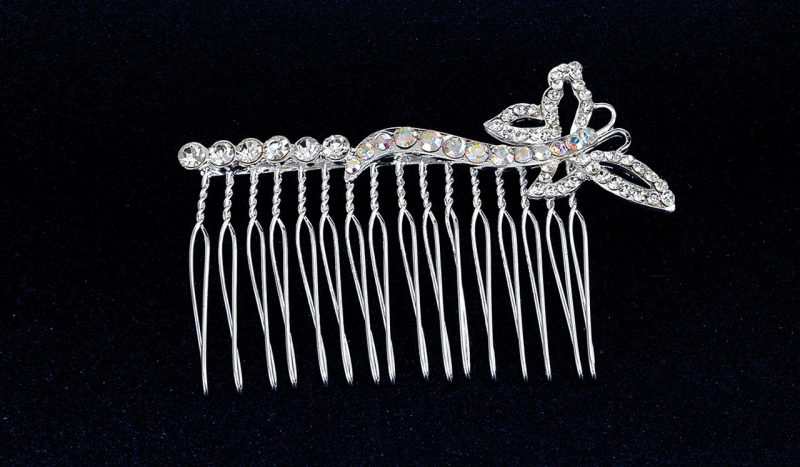 ΚΟΥΑΦ  ΧΤΕΝΑΚΙ ΜΕ ΠΕΤΑΛΟΥΔΑ ΚΑΙ STRASS   8x4cm - Image 1