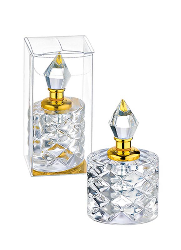 202-4384 ΜΠΟΜΠΟΝΙΕΡΑ ΚΡΥΣΤΑΛΛΙΝΟ ΟΒΑΛ ΜΠΟΥΚΑΛΑΚΙ ΑΡΩΜΑΤΟΣ ΧΡΥΣΟ 4X8.5CM ΜΕ ΚΟΥΤΑΚΙ PVC 4X8.5CM - Image 1