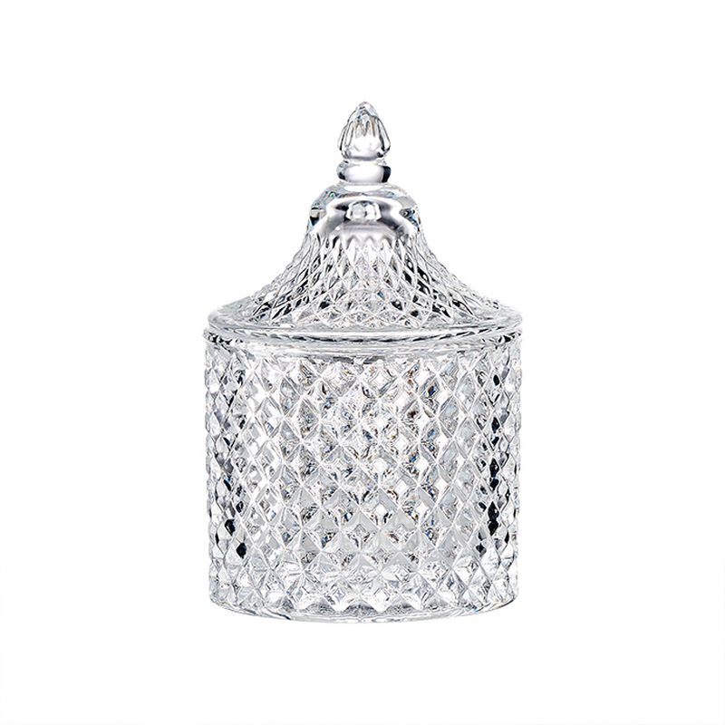 202-4395 ΜΠΟΜΠΟΝΙΕΡΑ ΜΠΙΖΟΥΤΙΕΡΑ ΣΤΡΟΓΓΥΛΗ ΓΥΑΛΙΝΗ ΑΝΑΓΛΥΦΗ Φ6.2x9.8cm - Image 1