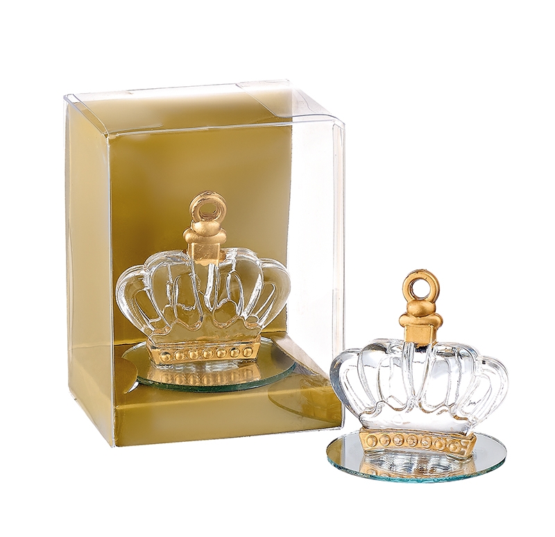 202-9020 ΓΥΑΛΙΝΗ ΜΠΟΜΠΟΝΙΕΡΑ ΣΤΕΜΜΑ ΧΡΥΣΟ ΣΕ PVC ΚΟΥΤΑΚΙ 6x5x8cm - Image 1