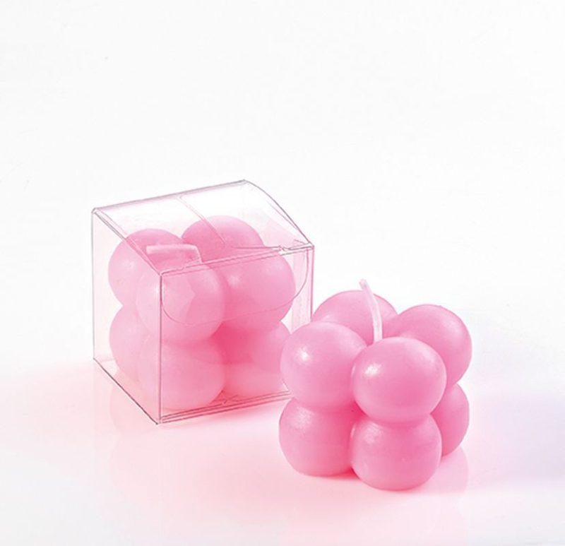 ΜΠΟΜΠΟΝΙΕΡΑ ΑΡΩΜΑΤΙΚΟ ΚΕΡΙ ΡΟΖ BUBBLE ΣΕ PVC ΚΟΥΤΑΚΙ 3.5X3.5CM - Image 1