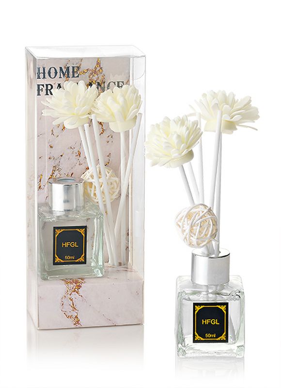 209-4424 ΜΠΟΜΠΟΝΙΕΡΑ ΑΣΗΜΙ ΑΡΩΜΑΤΙΚΟ ΧΩΡΟΥ/4 ΑΡΩΜΑΤΑ 50ml ΜΕ ΛΟΥΛΟΥΔΙΑ & STICKS ΣΕ PVC ΚΟΥΤΑΚΙ 7X5X19CM - Image 1