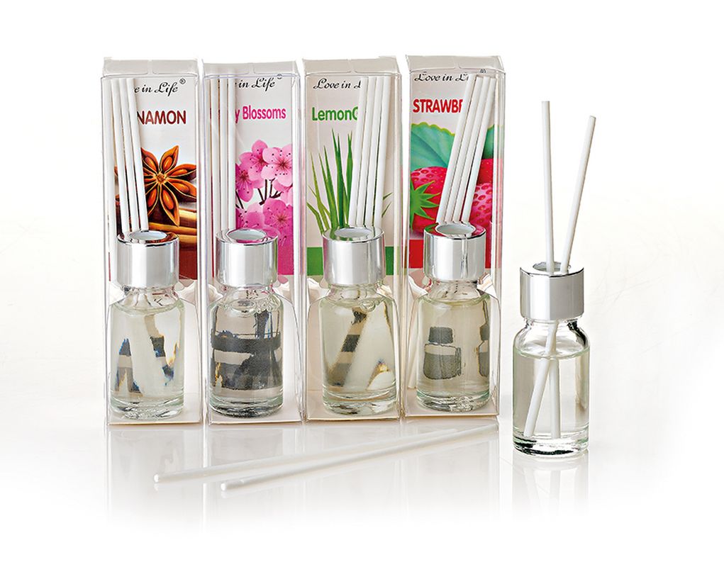 209-4427 ΜΠΟΜΠΟΝΙΕΡΑ ΑΣΗΜΙ ΑΡΩΜΑΤΙΚΟ ΧΩΡΟΥ ΜΕ STICKS ΣΕ PVC ΚΟΥΤΑΚΙ / 12 ΑΡΩΜΑΤΑ 3X3X12CM 10ml - Image 1